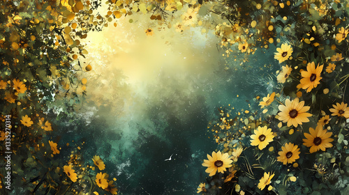 Ai generated natural pictorial illustrations. Natures Internet. Illustration