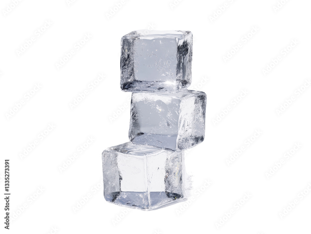 Isolated Stack of Ice Cubes Isolated Stack of Ice Cubes