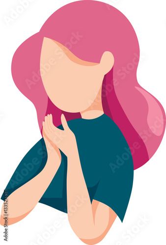 Woman applying cream on face and hands. Taking bath, Relaxation, Hygiene, Spa procedure, Face and hands care. Isolated vector illustration for poster, banner, cover, card.