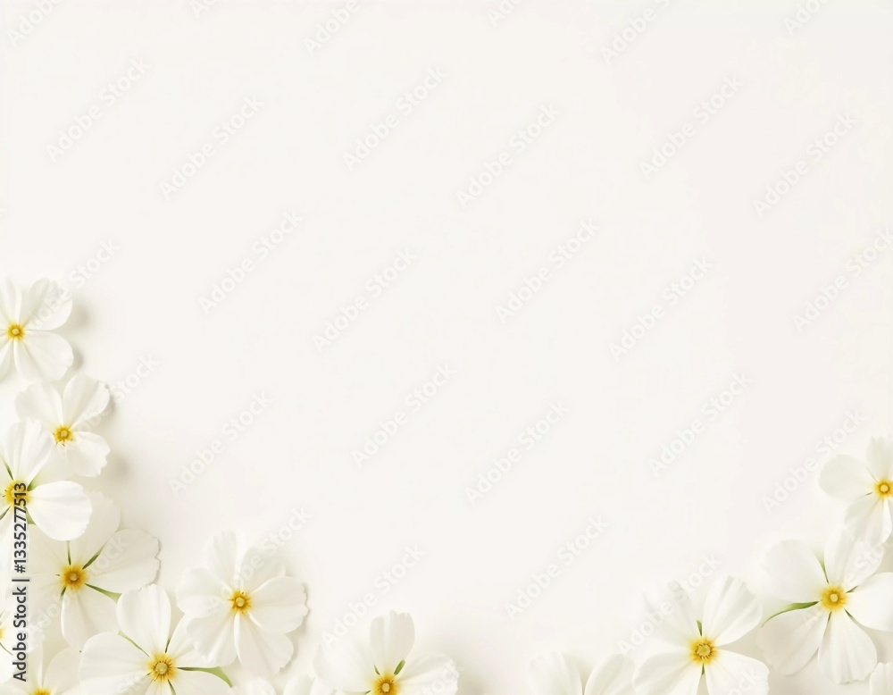 Graceful white flowers gently border an empty space, creating an exquisite backdrop perfect for expressions of love, gratitude, or creativity. Ideal for any occasion Generative AI Graceful white flowers gently border an empty space, creating an exquisite backdrop perfect for expressions of love, gratitude, or creativity. Ideal for any occasion Generative AI