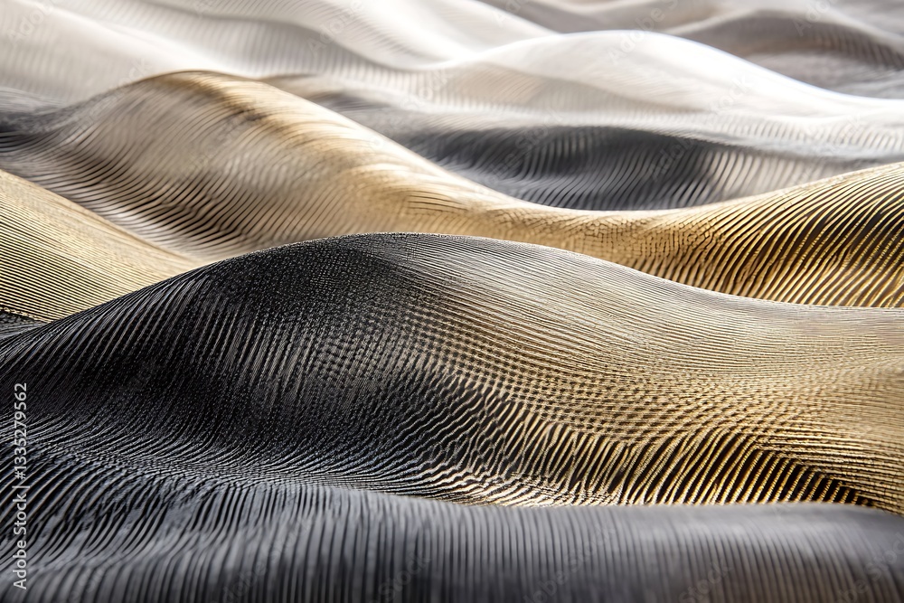 Naklejka premium Abstract Texture Design: Gold, Black, and White