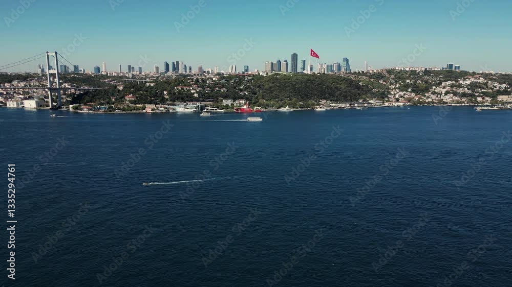 Aerial View of European Side of Istanbul with July 15 Martyrs Bridge 4K Aerial View of European Side of Istanbul with July 15 Martyrs Bridge 4K