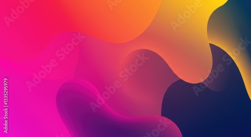 Vibrant, abstract background with flowing, amorphous shapes in a gradient of warm colors
