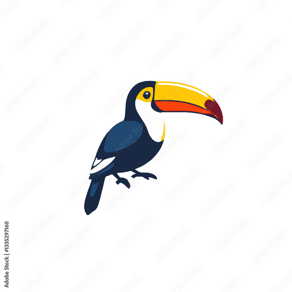 Fototapeta premium Cute Tropical Toucan Bird Illustration