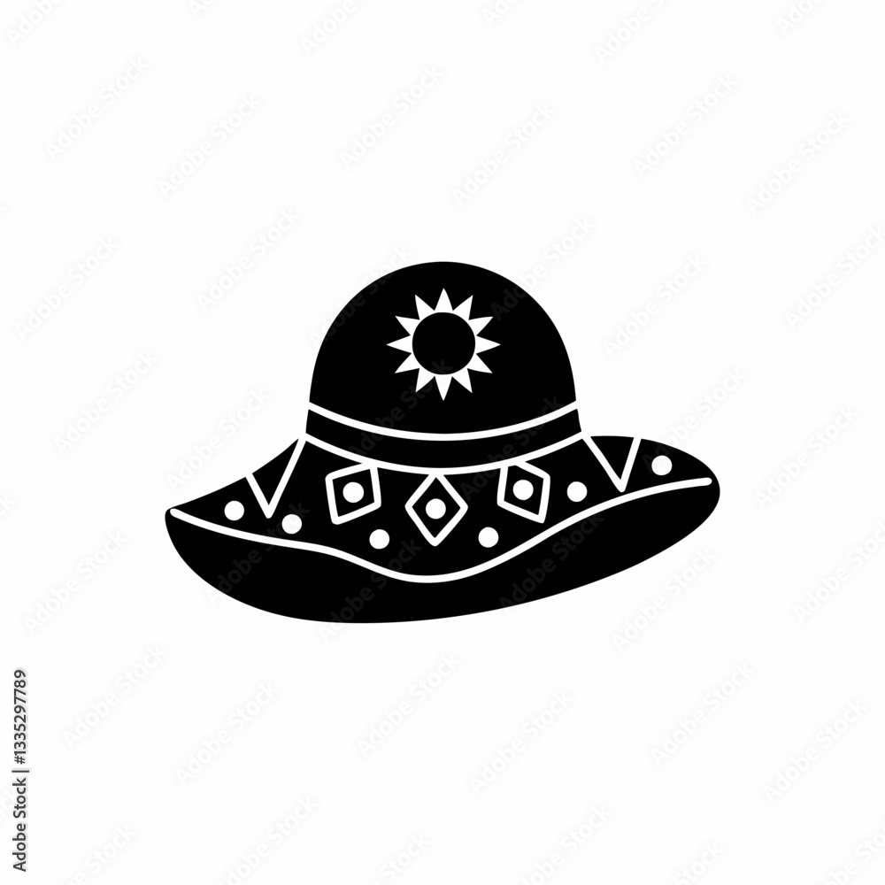 creative details Sun Hat Icon vector illustration creative details Sun Hat Icon vector illustration