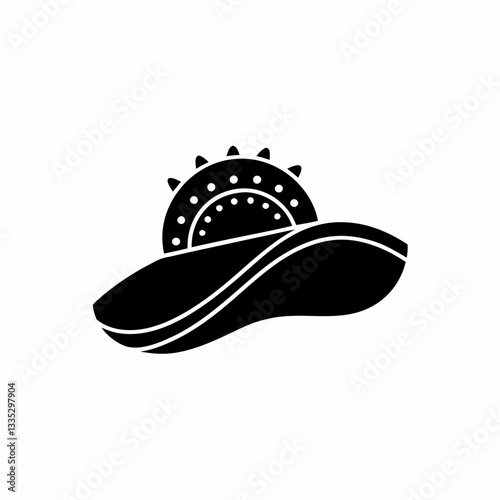 creative details Sun Hat Icon vector illustration