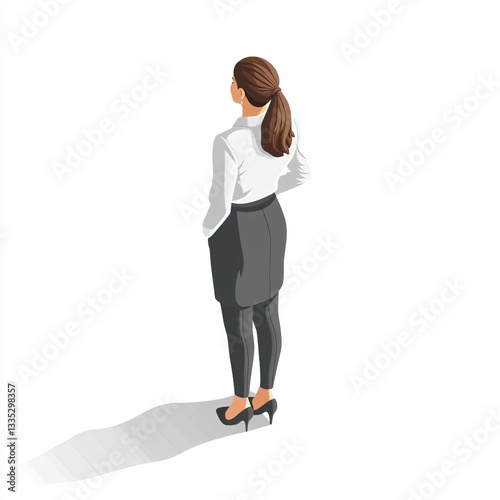 Businesswoman Icon in Isometric Style for Professional and Corporate Themes