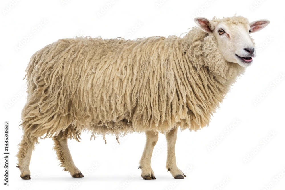border leicester sheep isolated on white background border leicester sheep isolated on white background