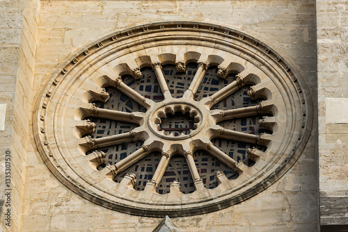 Obraz na płótnie View of Church of Saint Anne in Montpellier - one of most eye-catching landmarks. Neo-Gothic-style church built in the 19C. Montpellier. France. w salonie