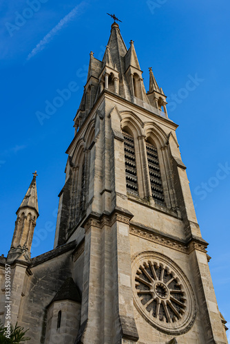 Obraz na płótnie View of Church of Saint Anne in Montpellier - one of most eye-catching landmarks. Neo-Gothic-style church built in the 19C. Montpellier. France. w salonie