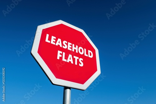 Obraz na płótnie Stop sign requesting ceasing leaseholding flats in UK w salonie