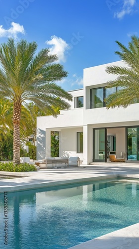 Luxurious Modern Villa With Pool and Tropical Landscaping in Sunny Location