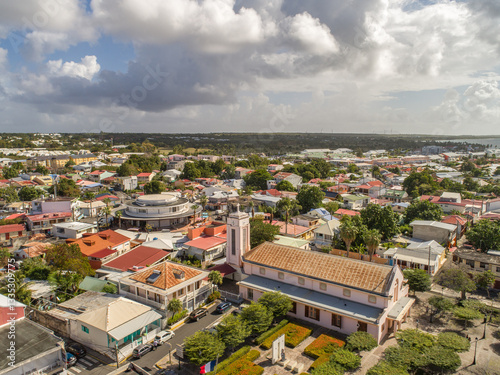 Aerial view of the south coast near Saint-Francois, Grande-Terre, Guadeloupe, Lesser Antilles, Caribbean.
