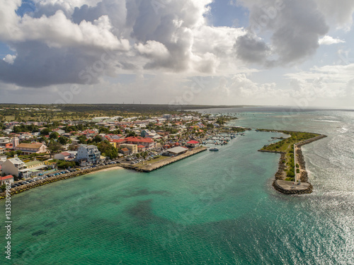 Aerial view of the south coast near Saint-Francois, Grande-Terre, Guadeloupe, Lesser Antilles, Caribbean.