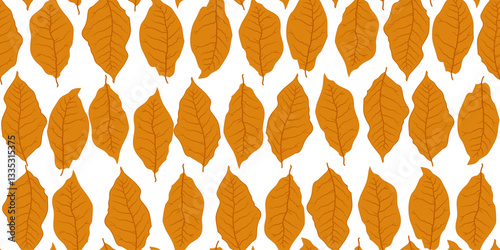 Seamless texture with tobacco leaves on white background