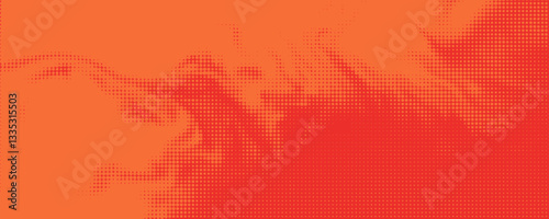 Dots halftone orange color pattern gradient texture with technology digital background. Dots pop art comics with summer background eps 10