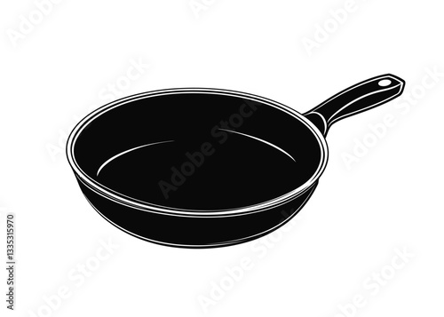 Creative frying pan vector silhouette , Frypan icon vector illustration. Frypan silhouette vector, Frying pan icon, Skillet silhouette