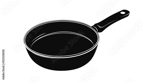 Creative frying pan vector silhouette , Frypan icon vector illustration. Frypan silhouette vector, Frying pan icon, Skillet silhouette