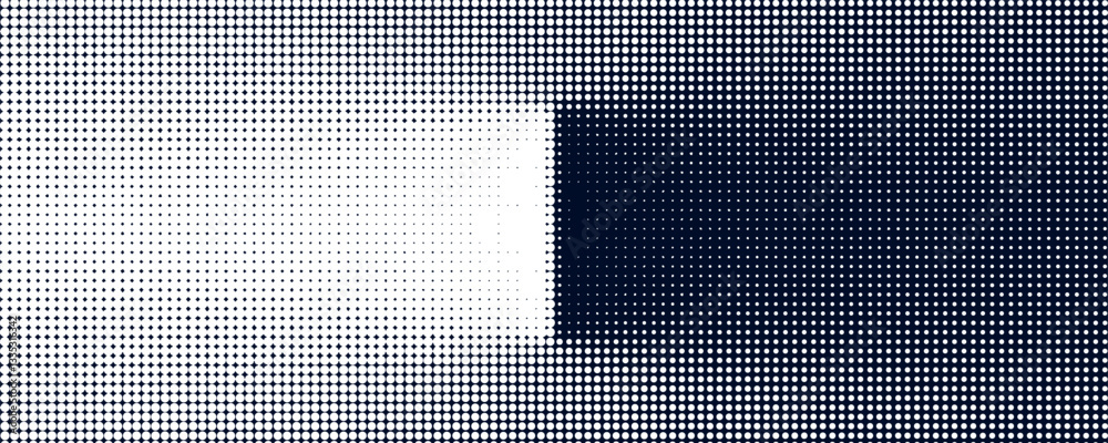 White brush strokes on a navy blue background illustration with a halftone effect Abstract grunge design element for a banner