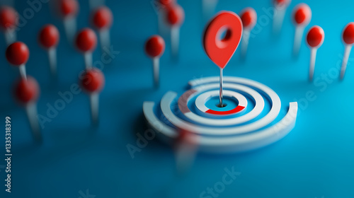 Target audience, customer segment analysis, marketing and advertising. 3d target attracting audience. Networked Growth. Illustration