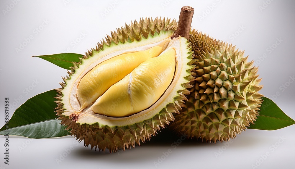 Fototapeta premium fresh durian fruit isolated over transparent background