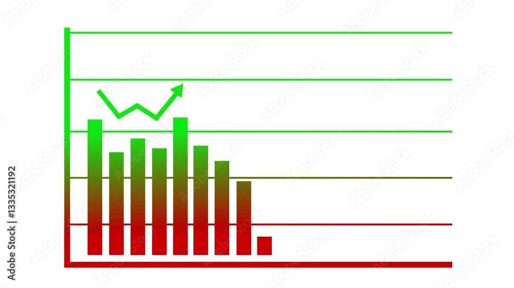 Business Bar Chart with Line Graph Overlay Animation On White ...