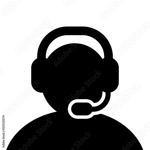 costumer service, costumer support silhouette icon isolated on a transparent background