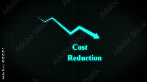 Cost reduction concept animation, corporate business efficiently save cost and company resources by reduction of unnecessary expenses.