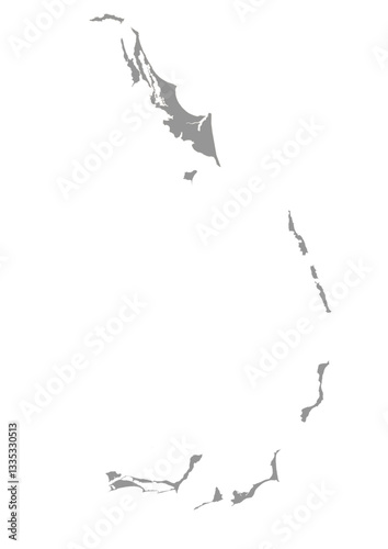 vector map of berry islands in bahamas country with gray color