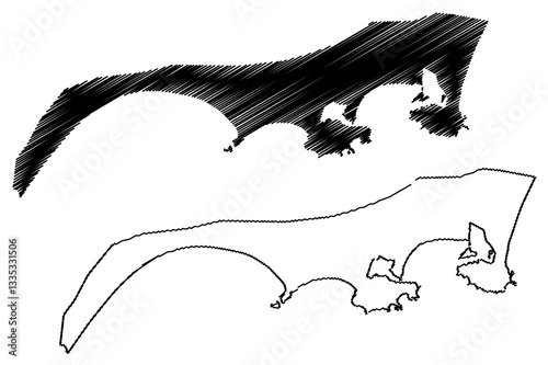 Aden Governorate (Governorates of Yemen, Republic of Yemen) map vector illustration, scribble sketch Aden map