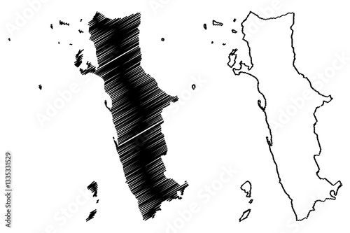 Al Hudaydah Governorate (Governorates of Yemen, Republic of Yemen) map vector illustration, scribble sketch Western Coast map