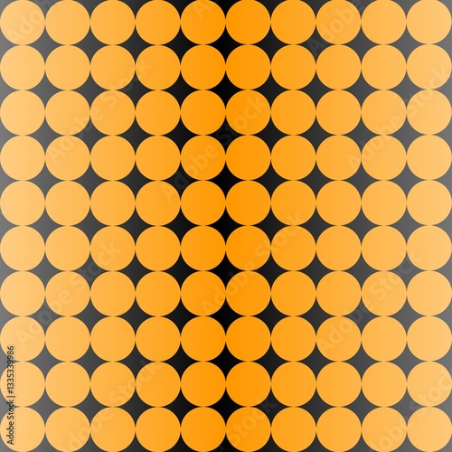 Abstract Geometric Orange Dots on Dark Background