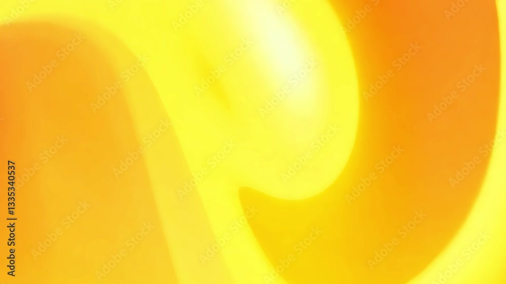 Abstract blurred gradient background in warm yellow and orange, fluid dynamic energy with smooth color transitions