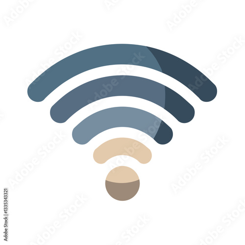 Wallpaper Mural Icon wireless signal with waves in blue and beige colors Torontodigital.ca