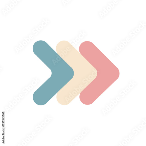 Abstract arrows in pastel colors