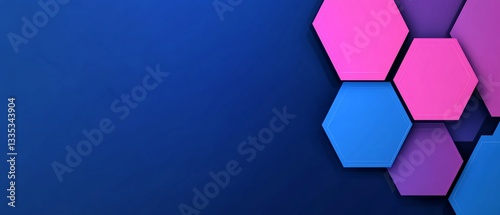 Abstract hexagon pattern on blue background