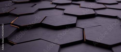 Dark, textured hexagonal pattern with subtle golden accents