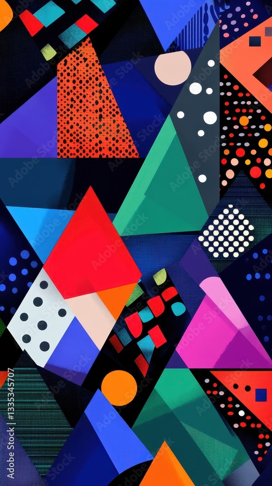 Obraz premium Vibrant geometric shapes create a bold visual pattern in an abstract artwork that excites the senses