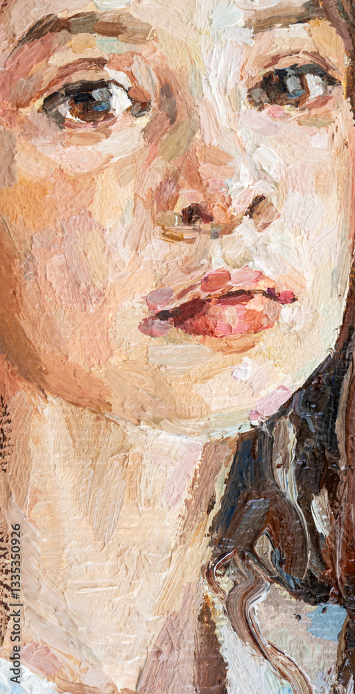 Φωτογραφία Portrait of a young, dreamy girl with curly brown hair