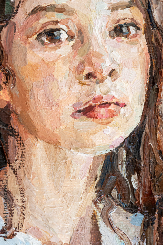 Φωτογραφία Portrait of a young, dreamy girl with curly brown hair