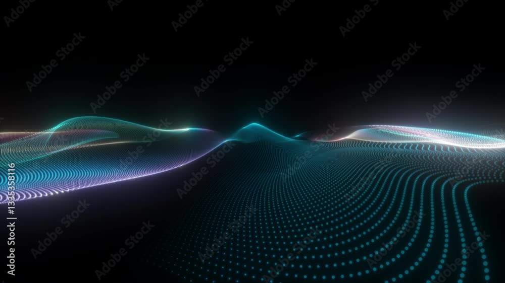 4K Animation Clip of an Abstract Flowing Waveform in Red and Blue with Futuristic Digital Motion and Energy – 2160p Video Footage 4K Animation Clip of an Abstract Flowing Waveform in Red and Blue with Futuristic Digital Motion and Energy – 2160p Video Footage
