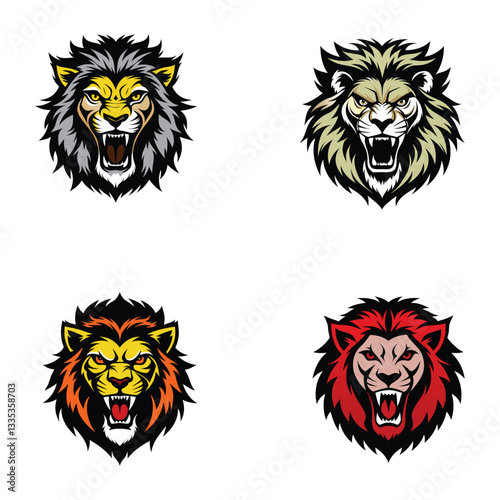 Lion Face vector on a white background