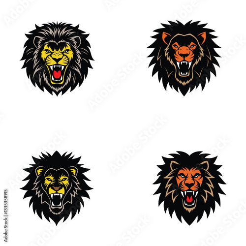 Lion Face vector on a white background