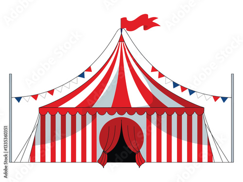Circus Tent Icon Funfair and Carnival Symbol