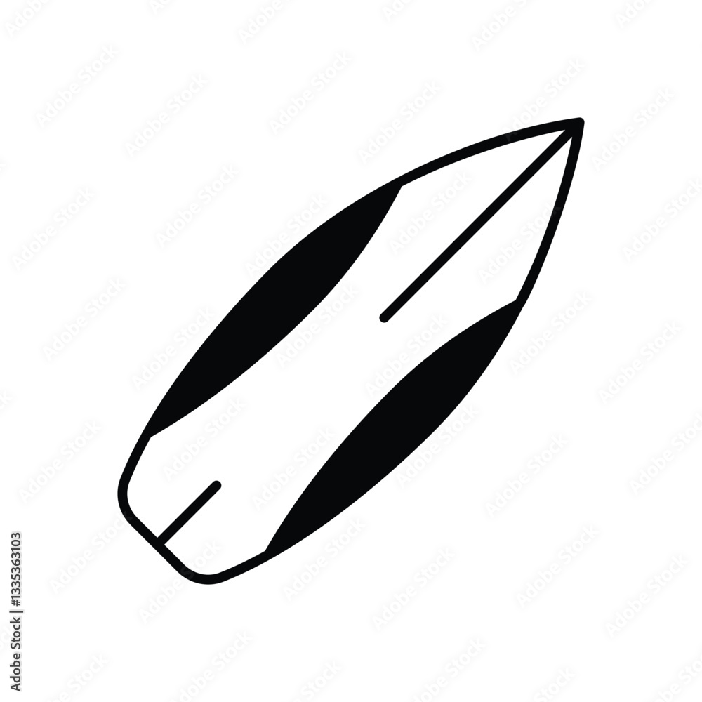 Surfing Board Vector icon Surfing Board Vector icon