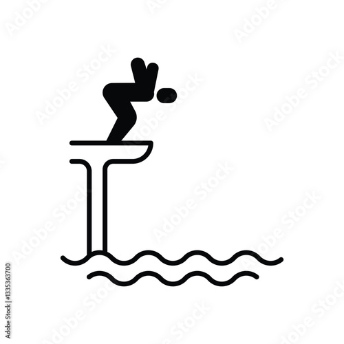 High Diving Vector icon