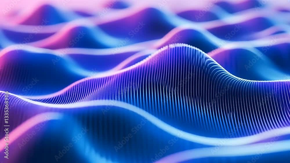Vibrant abstract waves of color in a digital landscape, showcasing dynamic motion and depth Vibrant abstract waves of color in a digital landscape, showcasing dynamic motion and depth
