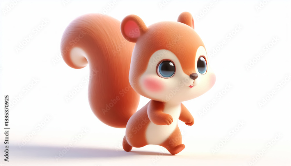 3D funny squirrel cartoon illustration 3D funny squirrel cartoon illustration