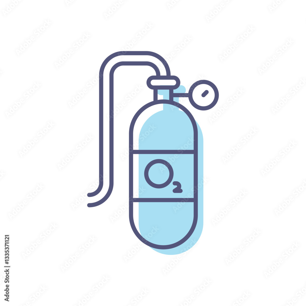 Oxygen Cylinder Vector icon Oxygen Cylinder Vector icon