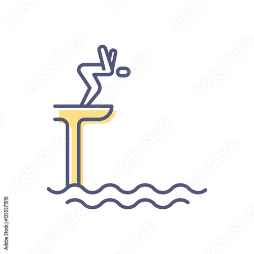 High Diving Vector icon